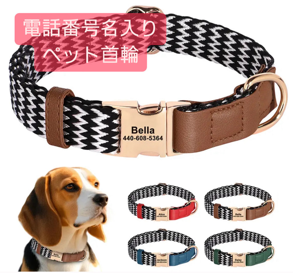 オーダーメイド 首輪 ペット 犬 猫 お名前入り リード・首輪 movidog