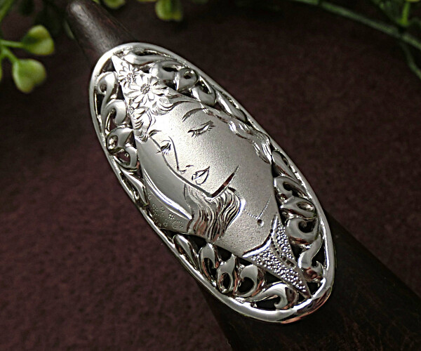 【一点物】　洋画家・村田一男『銀製手彫りリング』｛愛｝：リングサイズ・8号～１2号　　◎日本製 100,000円