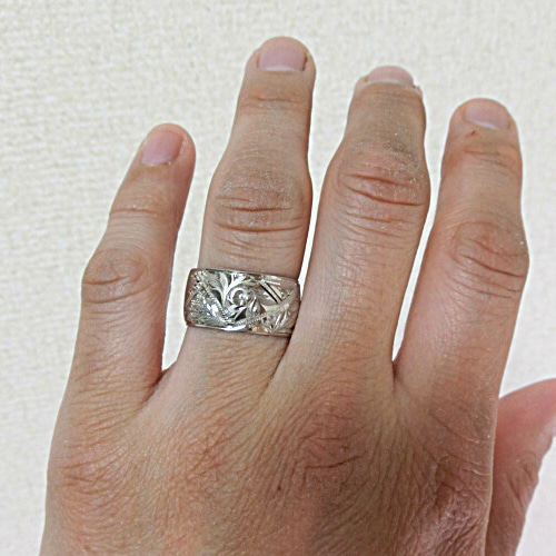 アンティーク　一点モノの指輪 一点物】 洋画家・村田一男『銀製手彫りリング』(アールヌーボー調