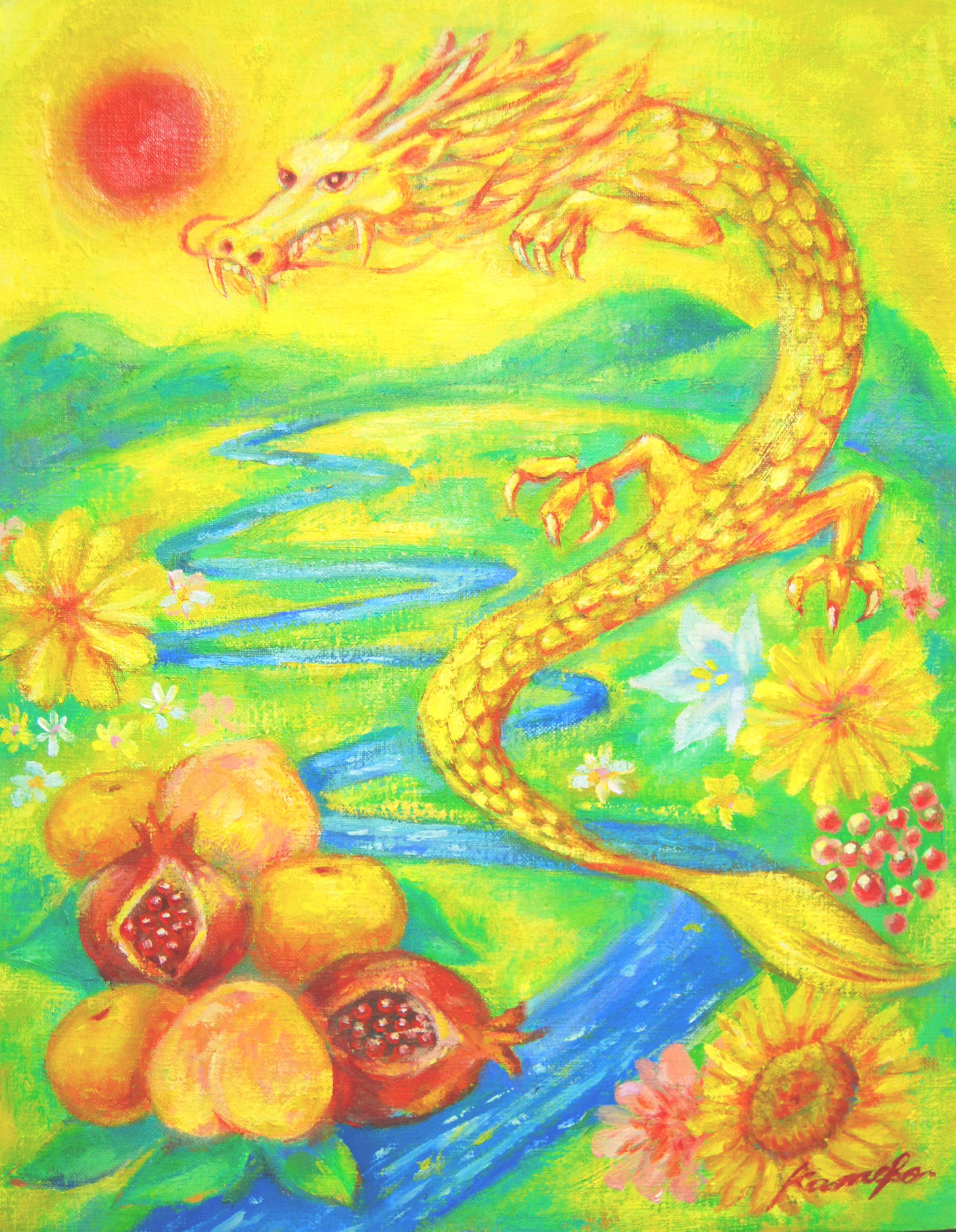 ＃水蓮花　＃スピリチュアル絵画 みーちゃん ＃風水開運絵画