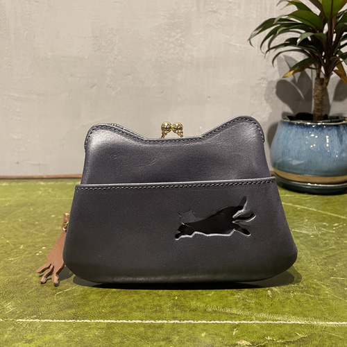 aoneco がま口 長財布 小銭入れ&カードケース付き アオネコ