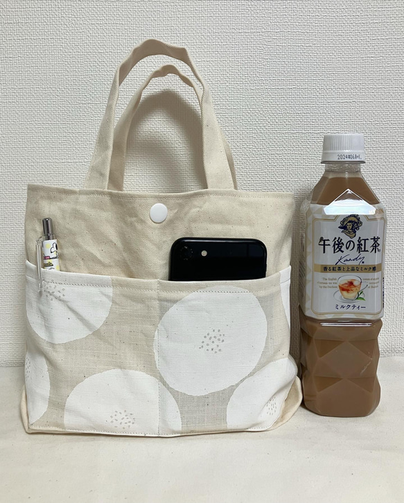 バッグの中綺麗❤️あんぱんペットボトルホルダー付き　便利なオシャレバッグインバッグ❤️ 3枚目の画像