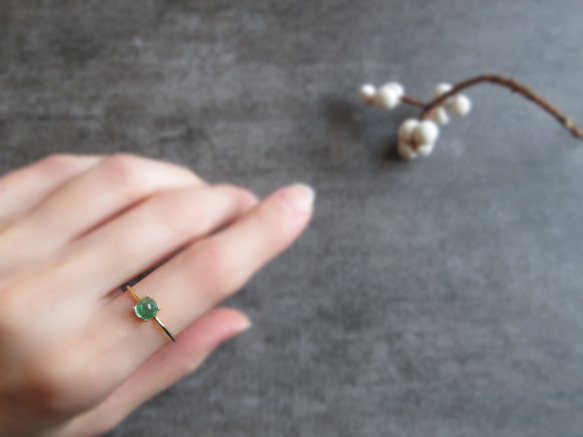 【五月誕生石】5毫米美麗「祖母綠」戒指 第3張的照片