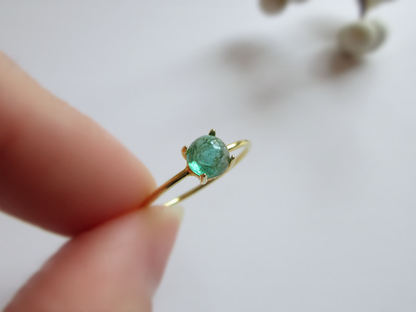 【五月誕生石】5毫米美麗「祖母綠」戒指 第4張的照片