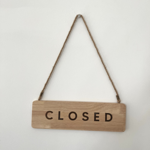 大型天然木表札 OPEN/CLOSEプレート ウッドバーニング
