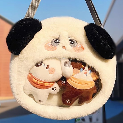 【未使用】CUTE　ぬいぐるみ生地　ふわふわバック 着せ替えぬいぐるみバッグ ぬいぐるみ外連れ 動物柄バッグ 9種類