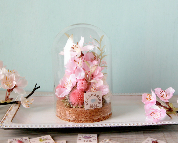 誕生月の天然石  Flower dome   -桜- 1枚目の画像