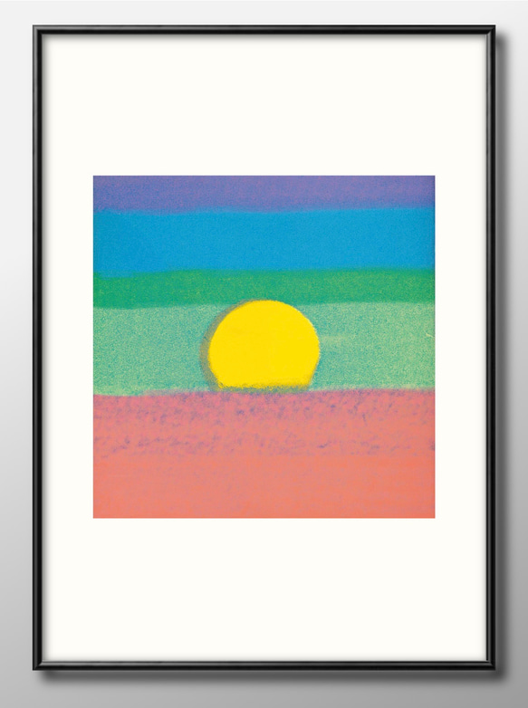 12223□アートポスター 絵画 A3サイズ『サンセット 太陽