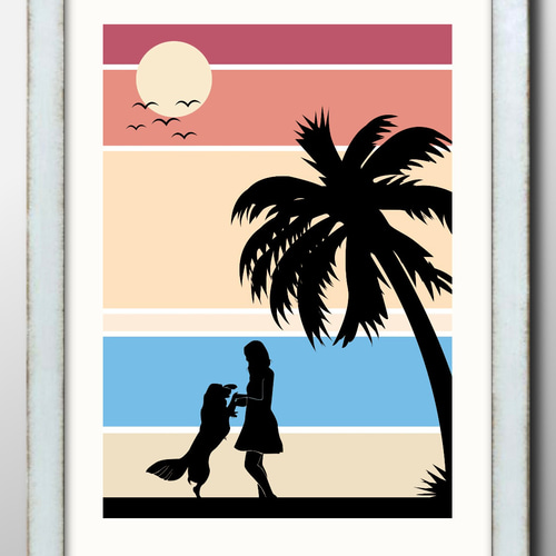 12022□アートポスター 絵画 A3サイズ『ハワイ Hawaii』イラスト