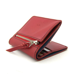 【名入れ】カードケース パスケース 二つ折り財布 ミニ コンパクト収納 シンプル 本革 イタリア製 バケッタレザー 2枚目の画像