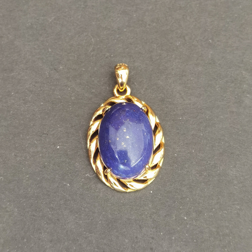 天然石「7Aラピスラズリ*金点多い」925銀☆ペンダント GOLDメッキ