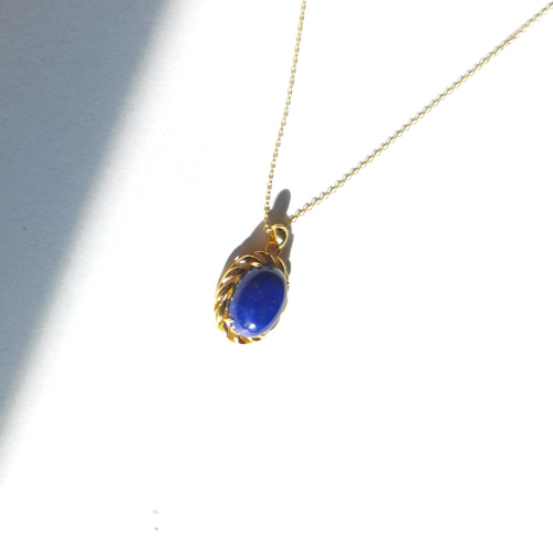 天然石「7Aラピスラズリ*金点多い」925銀☆ペンダント GOLDメッキ