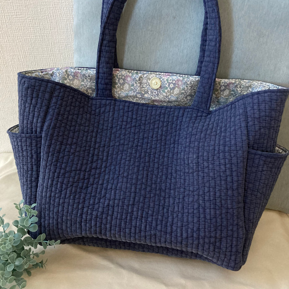 肩掛けできる大きめヌビバッグ♪A4ファイルも♪通勤通学♪マザーズ