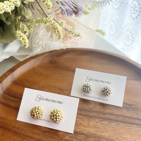 samulo ピアス 専用ポーチ付き　semeno 房ピアス　つぶつぶ　シルバー samulo ピアス 専用ポーチ付き semeno 房ピアス つぶつぶ シルバー