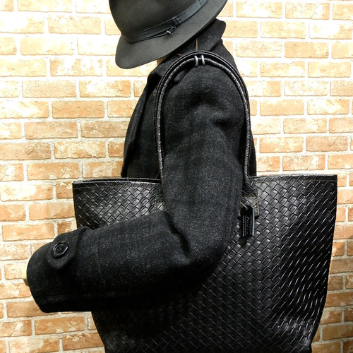 ざっくり迫力メッシュ柄☆ハンドメイド、イントレチャート型押しレザー