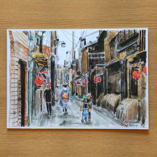 日本画 イラスト 手書き 水彩 水彩画 日本 舞妓 京都 着物 絵 日本画 イラスト 手書き 水彩 水彩画 日本 舞妓 京都 着物 絵