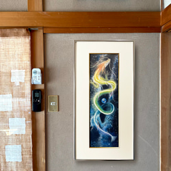 【絵画】Rainbow Dragon～分断の銀河を昇る～(複製画）大サイズ（400mm×800mm） 3枚目の画像