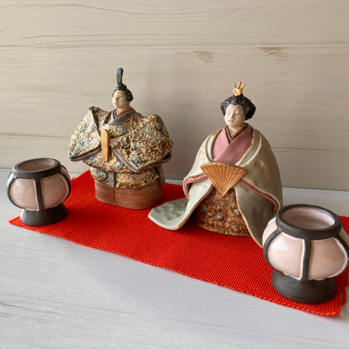 【ひな祭り】土炎手　陶器雛 季節の飾り物「雛人形」 ひな人形・雛飾り 彩炎陶房M 通販