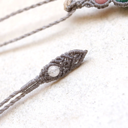 【0.5】ロゼッタジャスパーとクリソコラとシリシャスシスト天然石マクラメネックレスmac359 6枚目の画像