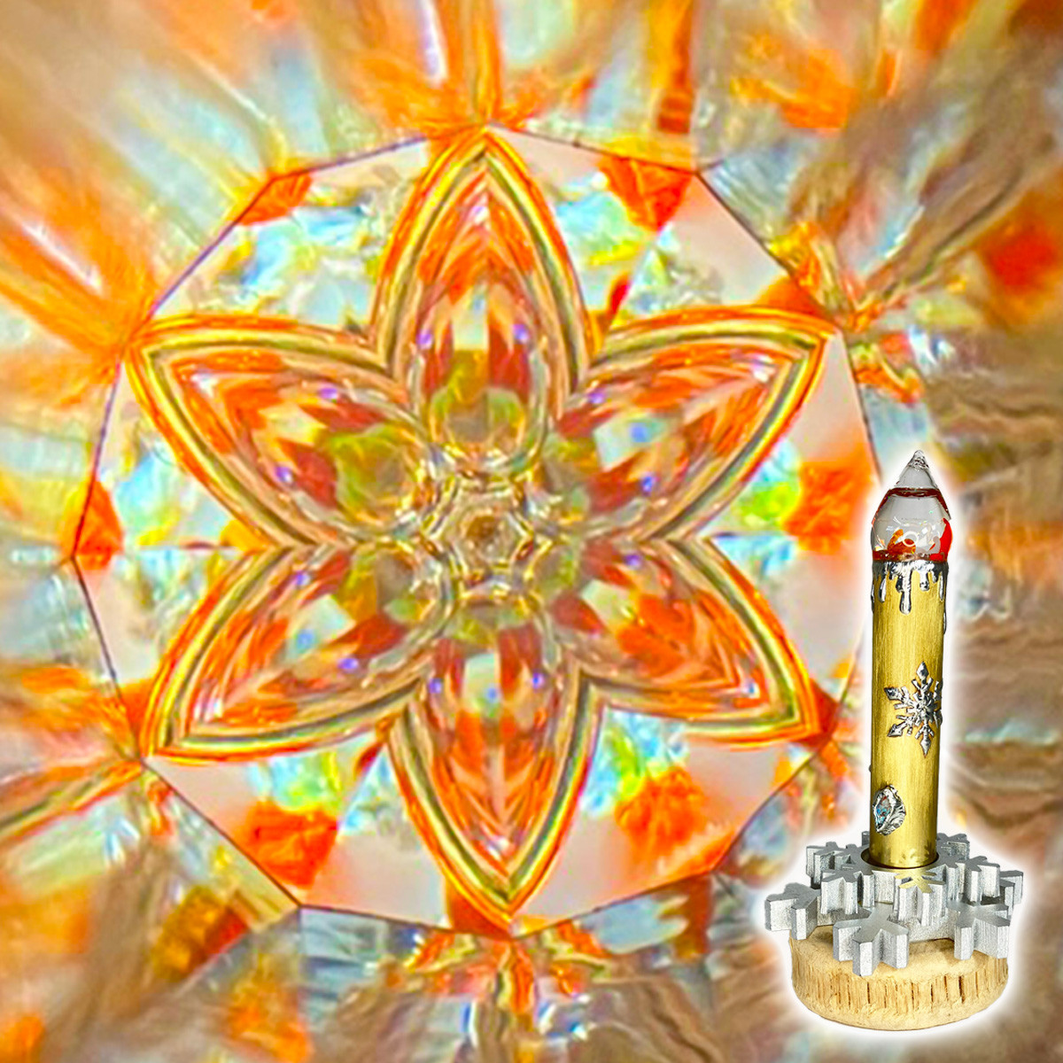 万華鏡 オイル万華鏡 キャンドル オレンジ  mikks mk-candle-or 母の日 ホワイトデー ギフト クリス