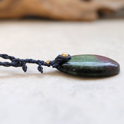 ルビーインゾイサイトマクラメネックレスmac360天然石エスニックアジアンエキゾチックなアクセサリー 7枚目の画像