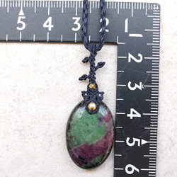 ルビーインゾイサイトマクラメネックレスmac360天然石エスニックアジアンエキゾチックなアクセサリー 9枚目の画像