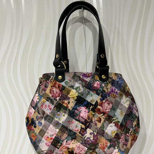 リバティタナローン生地使用☆ミニバック/アーカイブギンガム×カー  