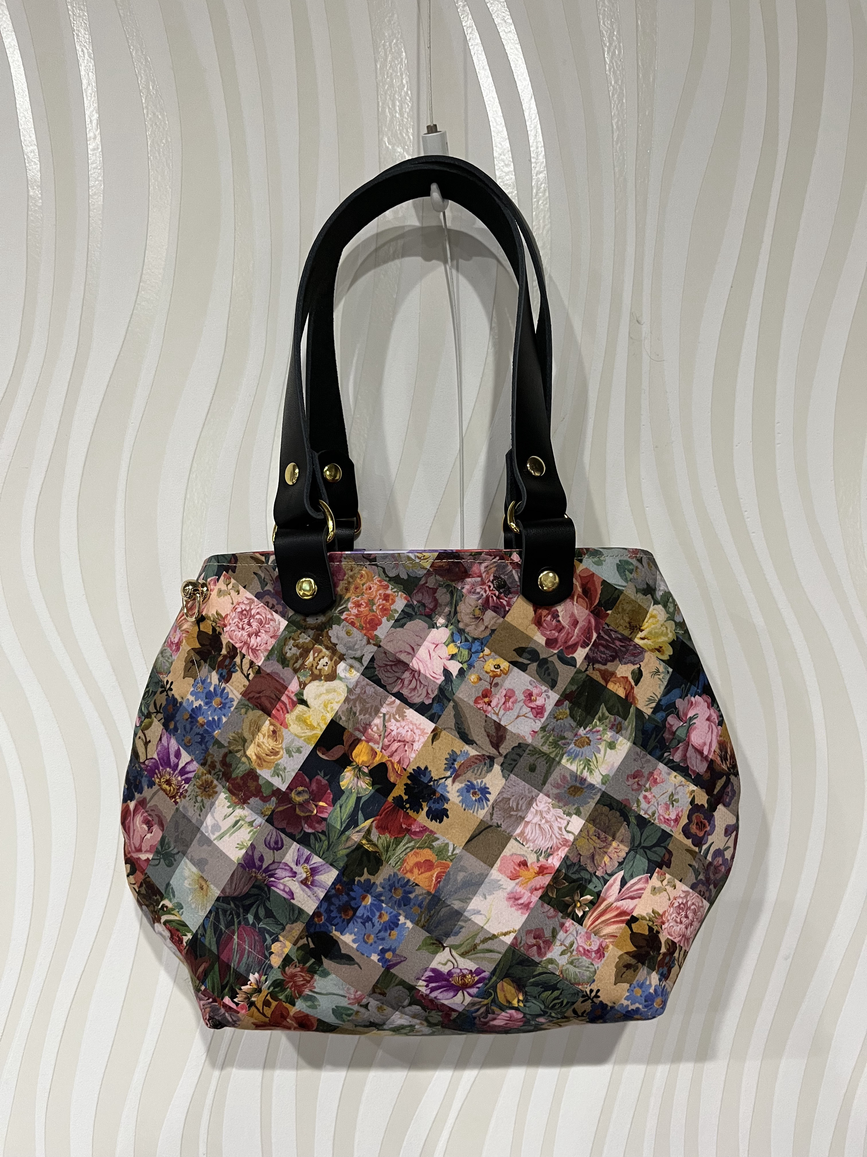 リバティタナローン生地使用☆ミニバック/アーカイブギンガム×カー  