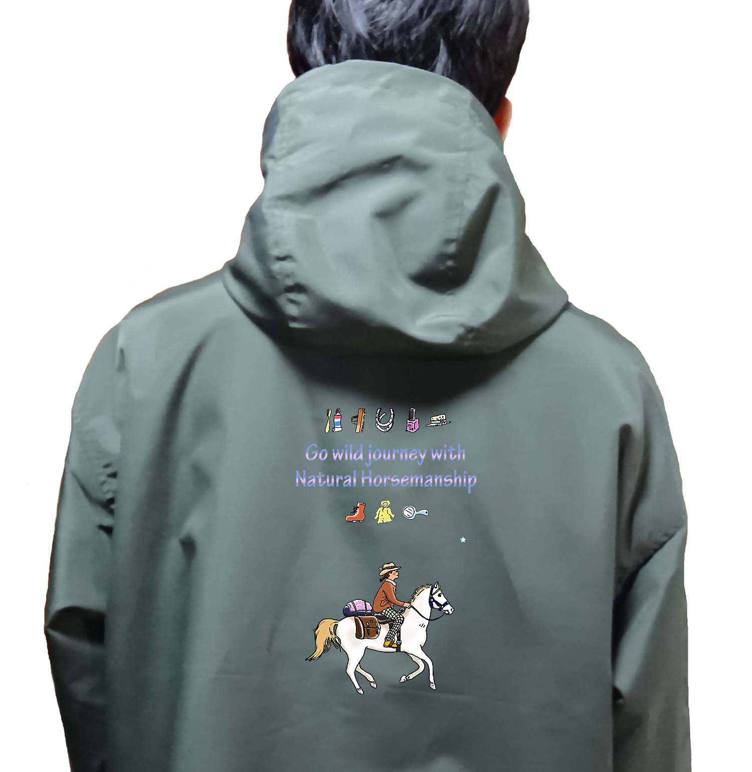 マウンテンパーカー/馬/ジャケット/パーカー/乗馬/競馬/サラブレッド/馬術/役馬/馬旅