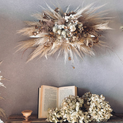 ドライフラワー壁掛けアレンジ】ニュアンステイスト（ホワイト