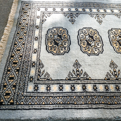 92×60cm トルクメン ボハララグ 手織り絨毯 2枚目の画像