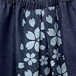 桜デニム　Aラインスカート 6枚目の画像