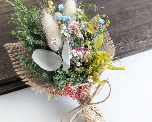 春のグリーンミニブーケ ドライフラワー 花番 HANATUGAI-KABAN 通販