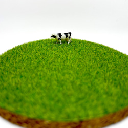 ふさふさ芝生コースター（牛がいます） 2枚目の画像