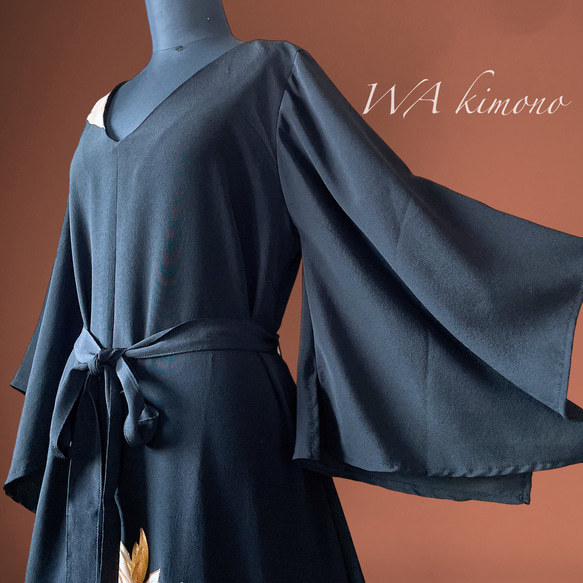 留袖リメイクワンピースAライン結婚式 発表会 パーティー 留袖リメイク