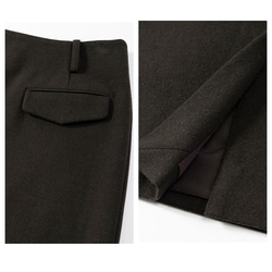 ストレートスカート　通勤スカート　非対称個性ポケット　ロングスカート　ブラウン　S-XL#463 11枚目の画像