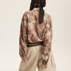 メンズレトロ長袖シャツ男女カップル用ゆったりリゾートシャツ W127 8枚目の画像