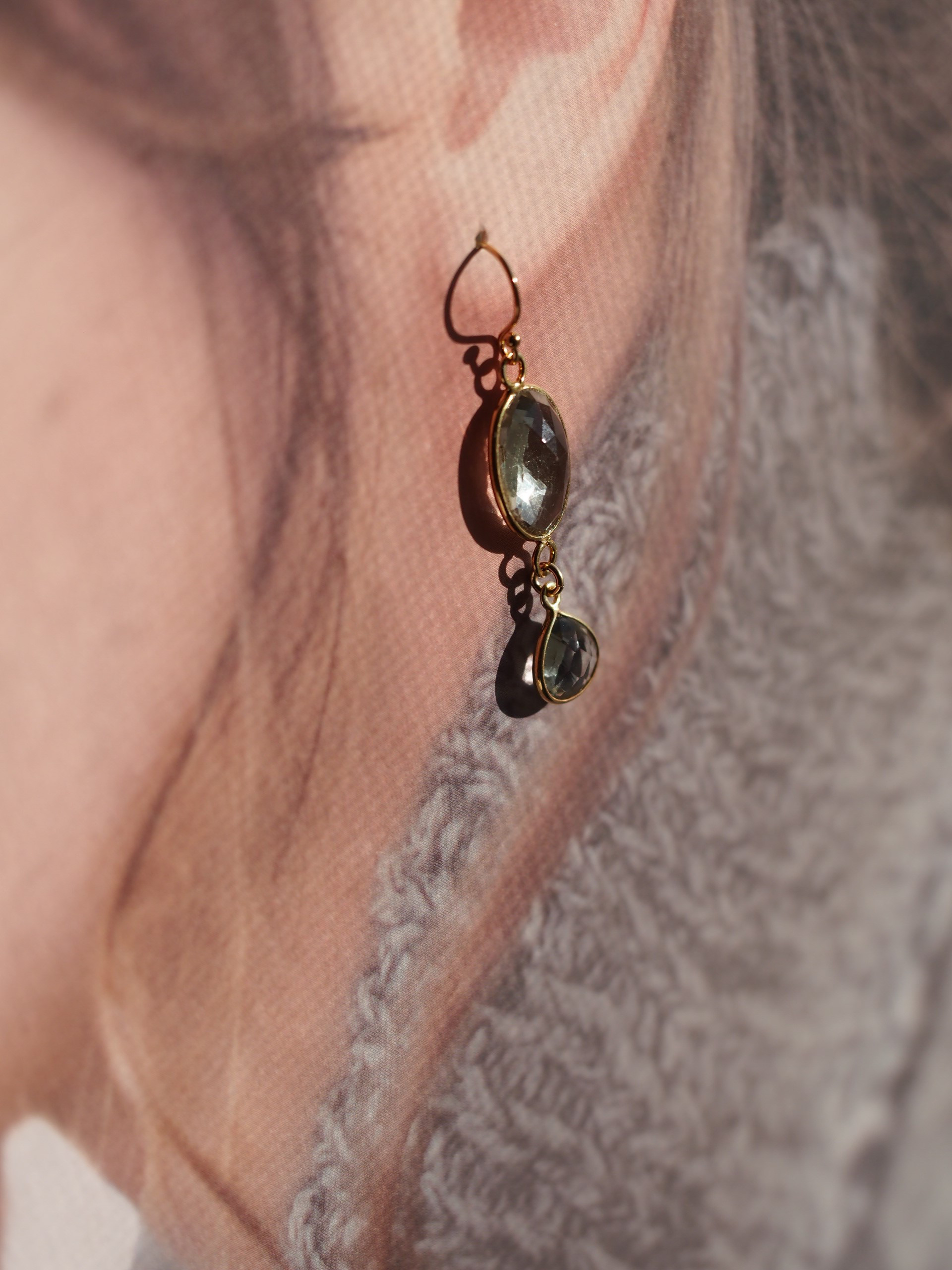 グリーンアメジスト　K14gfフックピアス