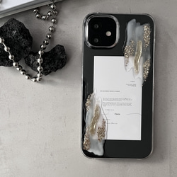 【ハイブリッドケース¥0】ニュアンスiPhoneケース【ホワイト】iPhone15シリーズ/ハイブリッドケース 2枚目の画像