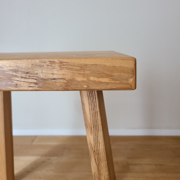 【1点のみ】贅沢なタモ一枚板スツール　八角脚　ミニテーブル　椅子　無垢　天然　ナチュラル　　サイドテーブル　 5枚目の画像