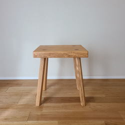 【1点のみ】贅沢なタモ一枚板スツール　八角脚　ミニテーブル　椅子　無垢　天然　ナチュラル　　サイドテーブル　 3枚目の画像