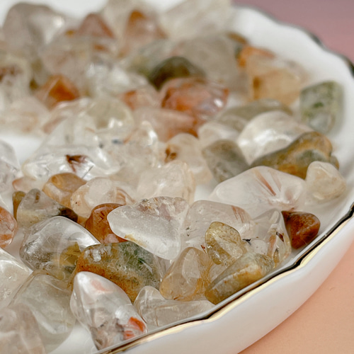 レア✨マニハール産ヒマラヤ水晶ルチル入りサザレ 100g 天然石 Himal
