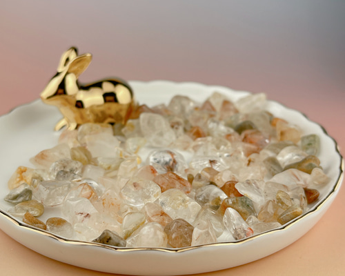 レア✨マニハール産ヒマラヤ水晶ルチル入りサザレ 100g 天然石 Himal