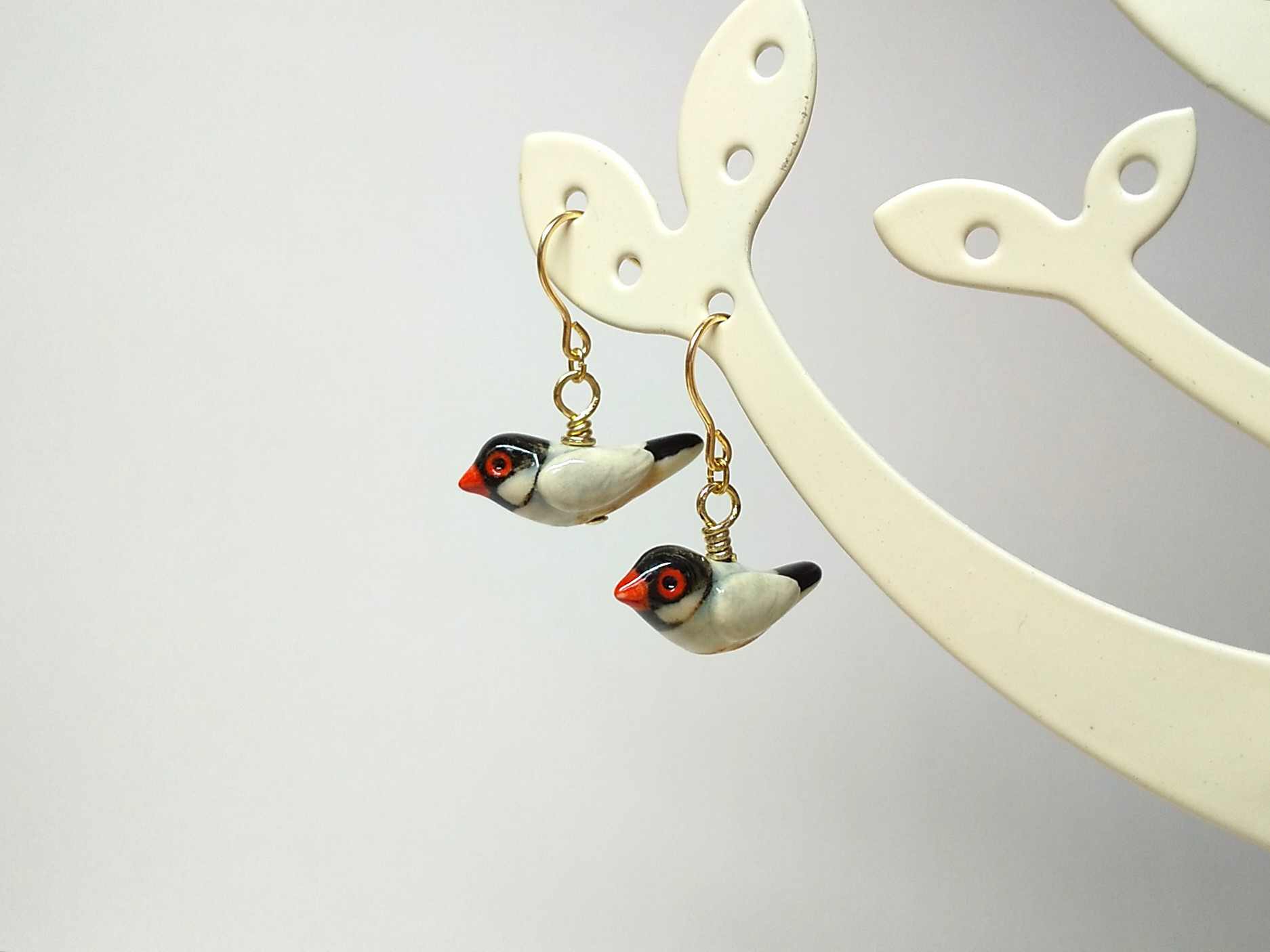 桜文鳥のピアス ／14kgf