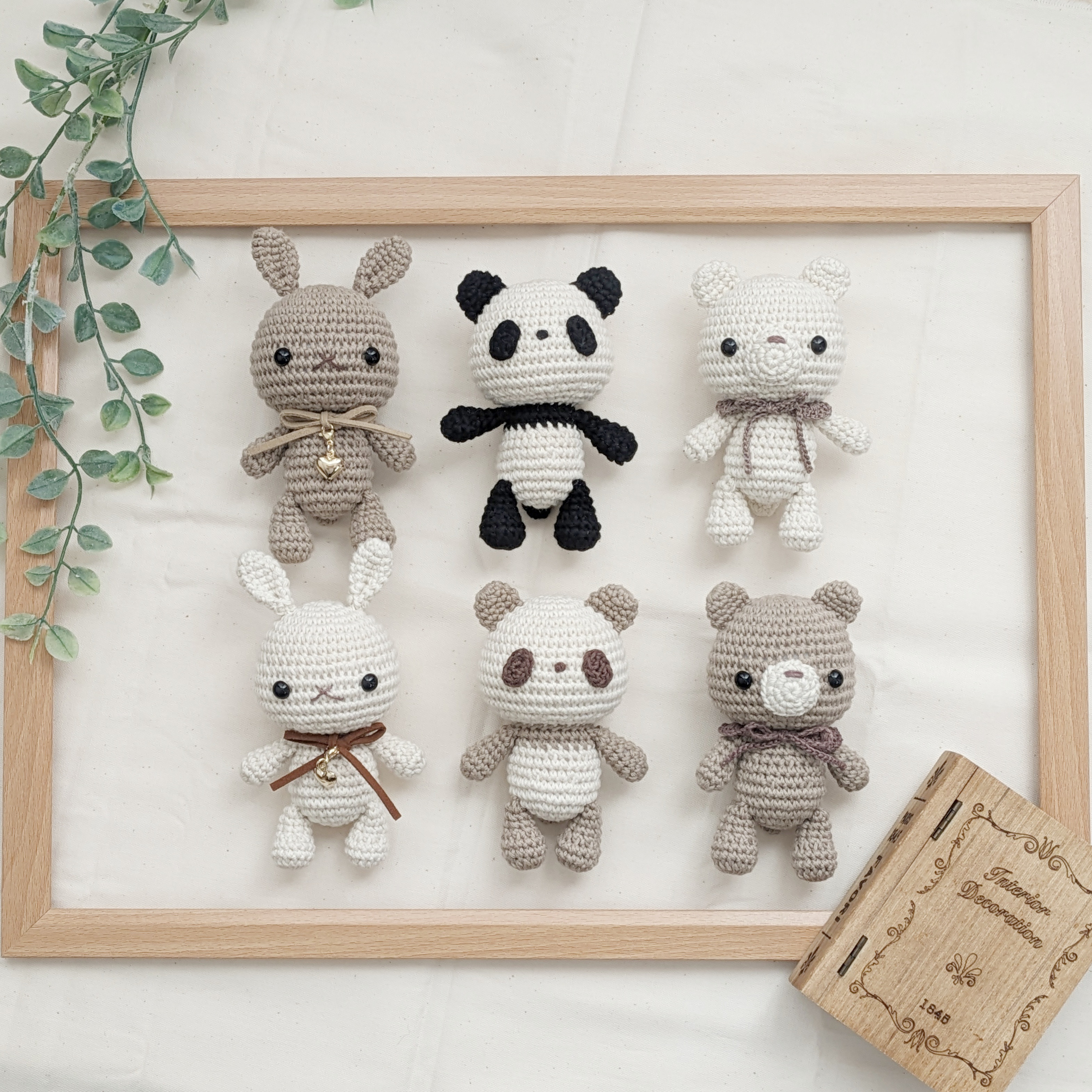 【オーダーページ】　編みぐるみ　くま　パンダ　うさぎ　選べる　ハート　セット オーダーページ】 編みぐるみ くま パンダ うさぎ 選べる ハート