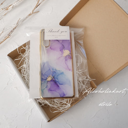 ＃papillon　流動アートのスマホケース（iPhone/Android  多機種・TPUバンパー） 6枚目の画像