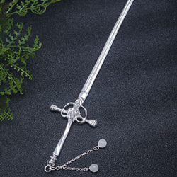 剣モチーフのかんざし：ネフライトとスターリングシルバーで上品な輝きK088 6枚目の画像
