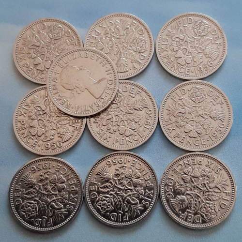 100枚セット 幸せのシックスペンス イギリス ラッキー6ペンス 本物英国