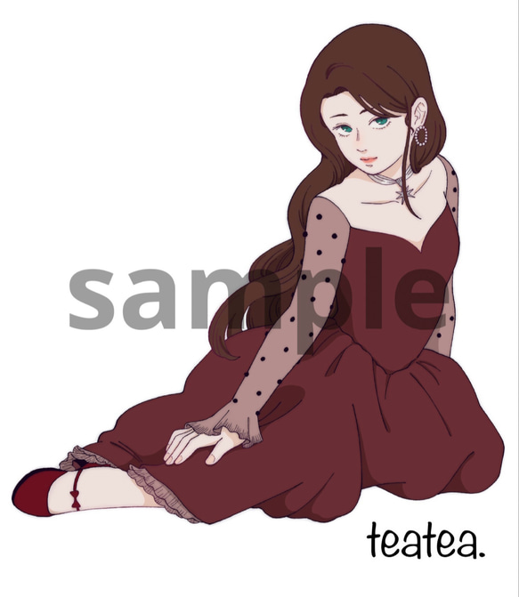 teatea.オリジナル 人物ステッカー 4枚目の画像