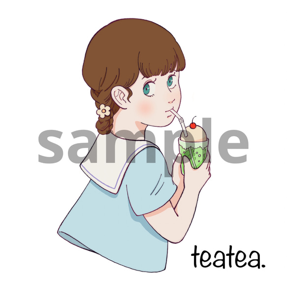 teatea.オリジナル 人物ステッカー 2枚目の画像
